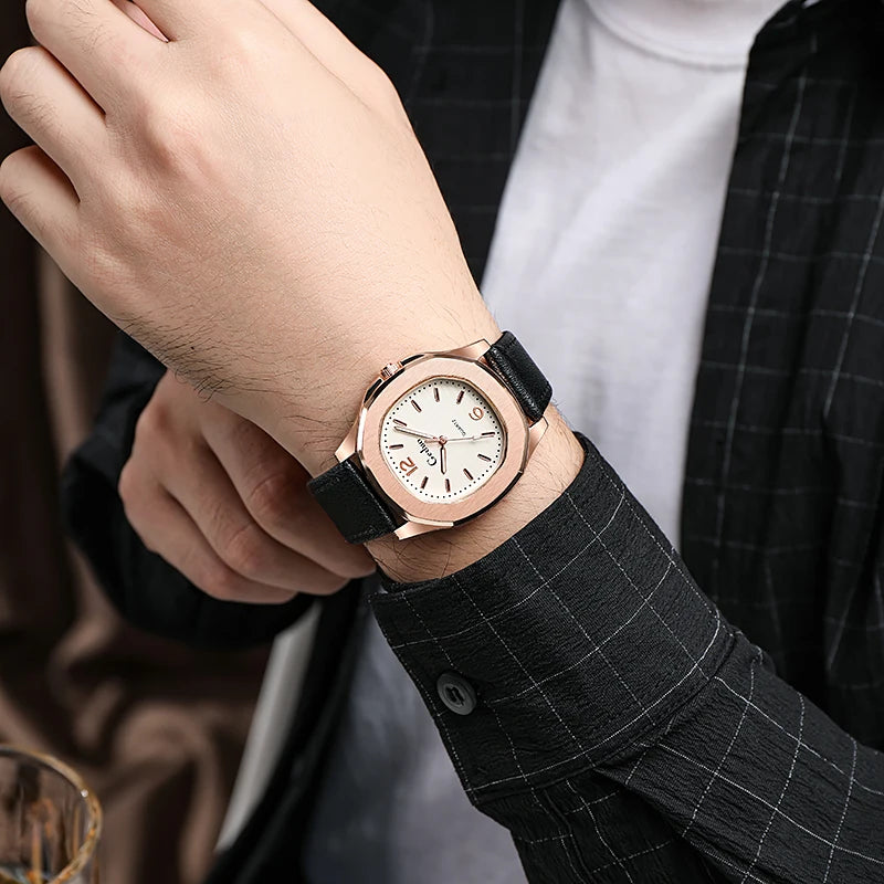 2022 New Casual Leather Strap Men Sports Watch Quartz Elegant Men's Wristwatch Relogio Masculino reloj hombre Montre Homme Saat